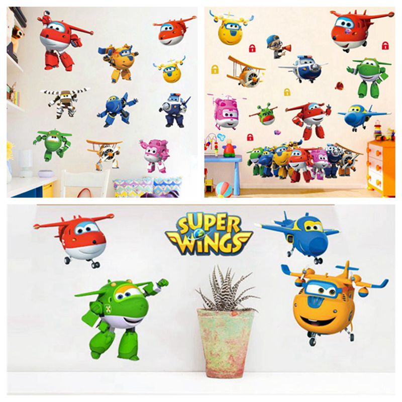 Baby Nursery Stickers - حار الكرتون سوبر أجنحة تشوه طائرة