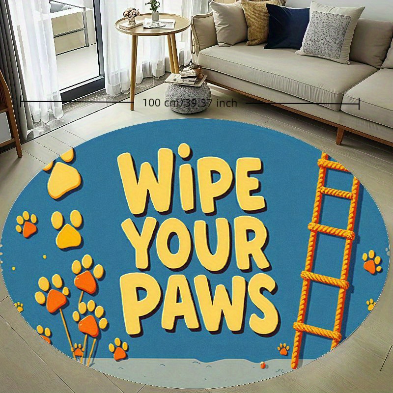 Baby Nursery Animal Theme - سجادة حضانة دائرية بتصميم مخالب الحيوانات،