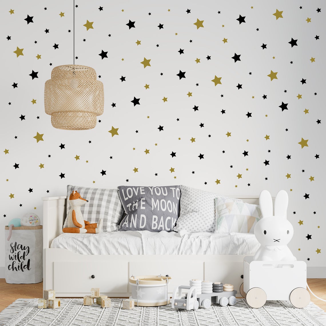 Baby Nursery Wall Decals - الكرتون 65 قطعة ستار الجدار ملصق