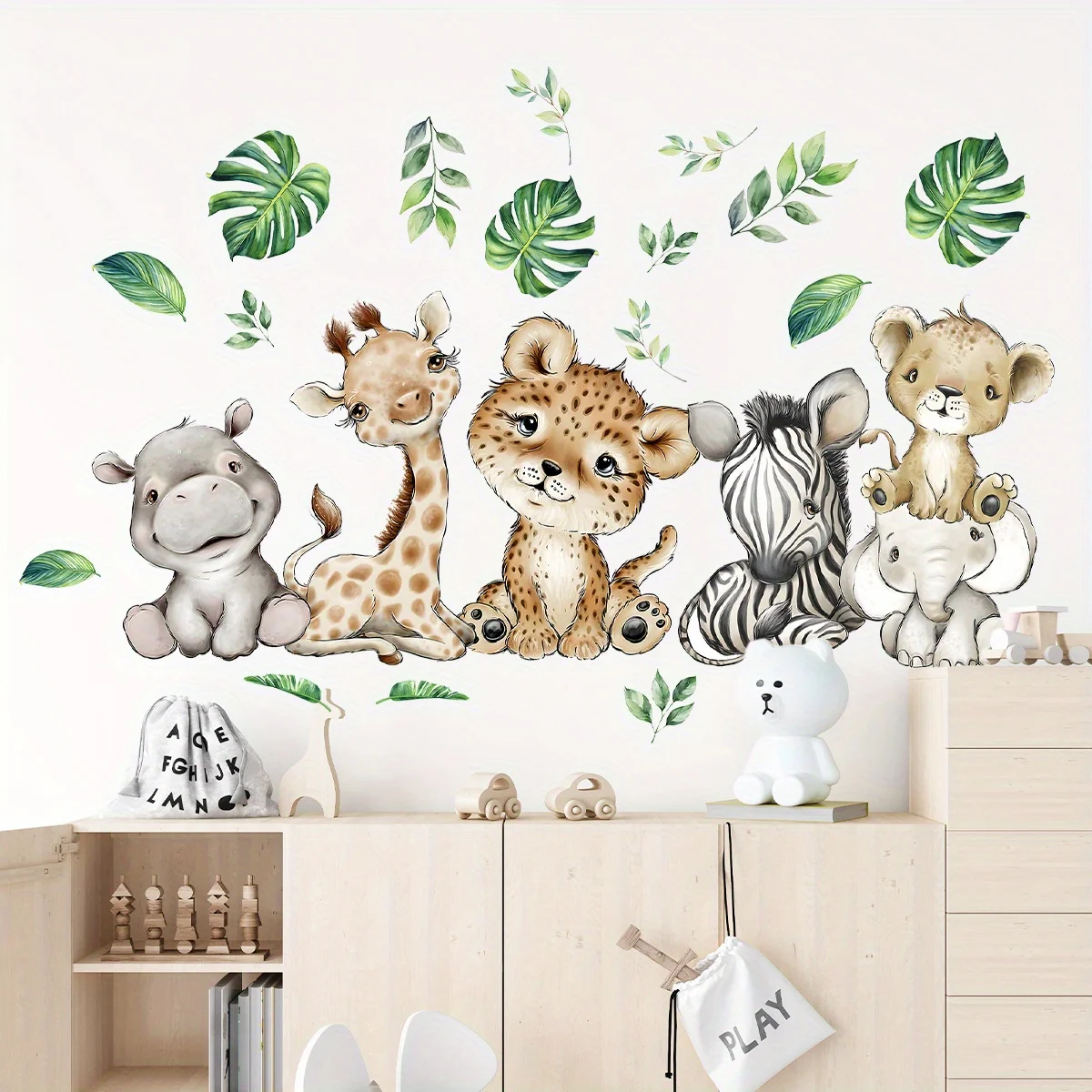 Baby Nursery Wall Decals - 1 قطعة الكرتون لطيف فرس النهر