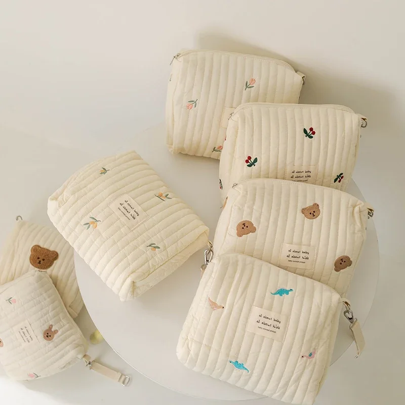 Diaper Caddy Organizer - حقيبة حفاضات قطنية بتصميم Ins، حقيبة
