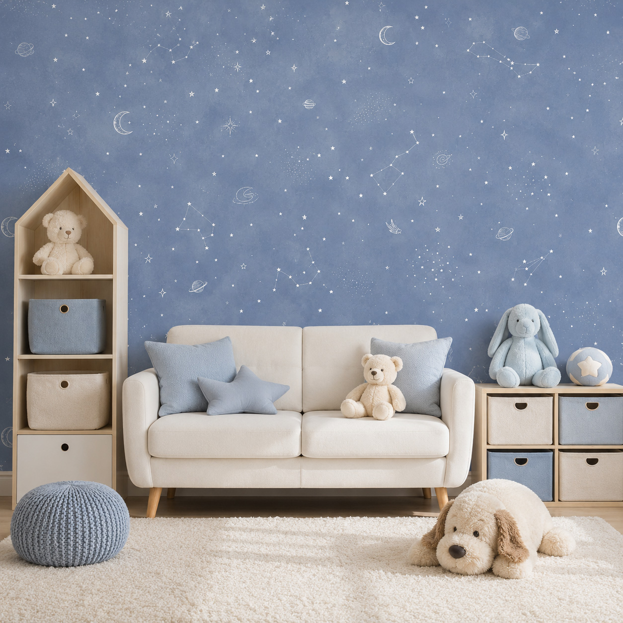 Baby Nursery Peel And Stick Wallpaper - ورق جدران لاصق ذاتي بتصميم السماء