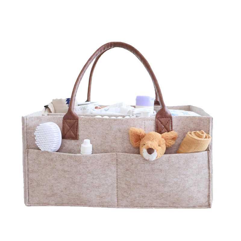 Diaper Caddy Organizer - سلة تخزين من اللباد لغرفة الأطفال،