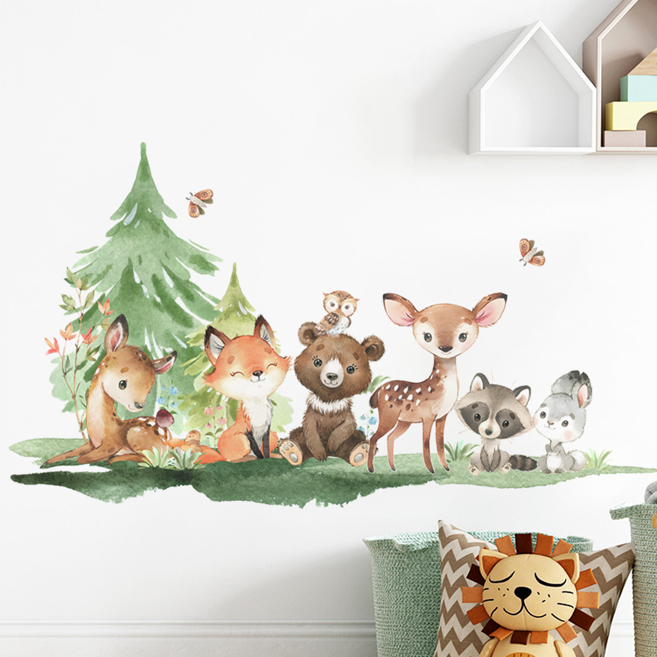 Baby Nursery Animal Theme - ملصقات حائط للأطفال على شكل حيوانات