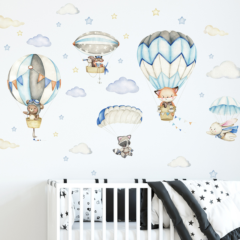 Baby Nursery Wall Decals - ملصقات حائط على شكل منطاد الهواء