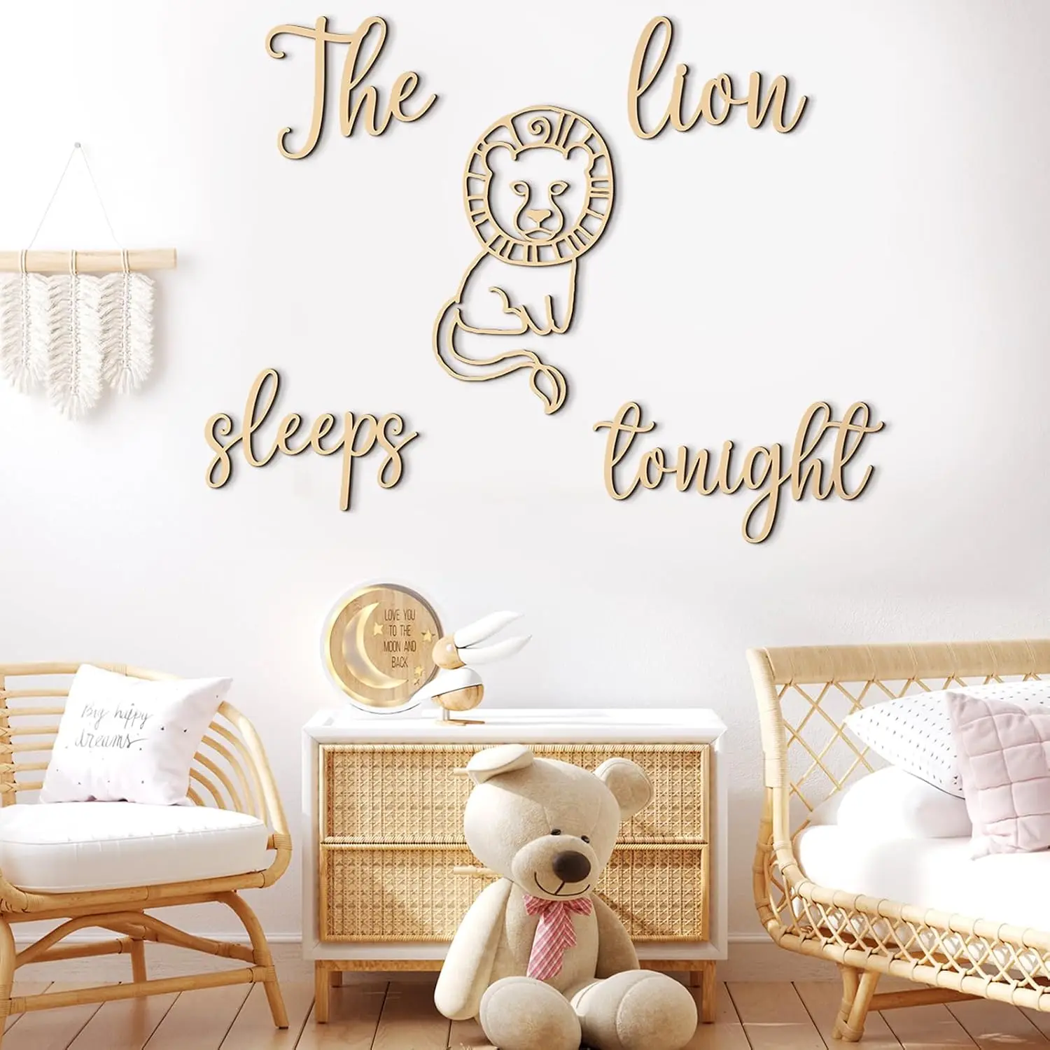 Baby Nursery Animal Theme - ديكور حائط خشبي من The Lion