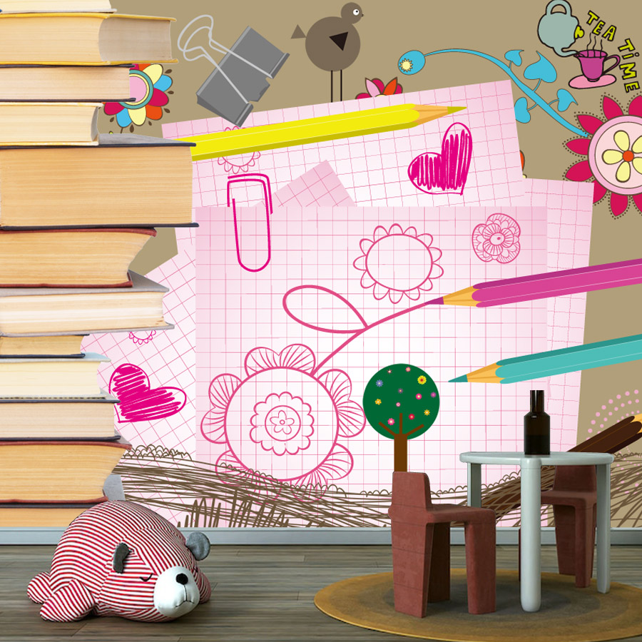 Baby Nursery Peel And Stick Wallpaper - كتب كرتونية سهلة الاستخدام، ورق جدران