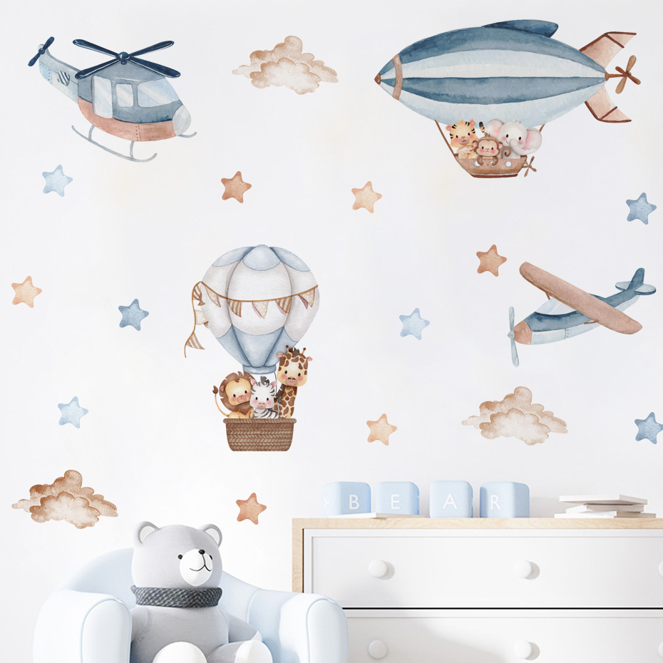 Baby Nursery Stickers - ملصقات حائط على شكل حيوانات بألوان