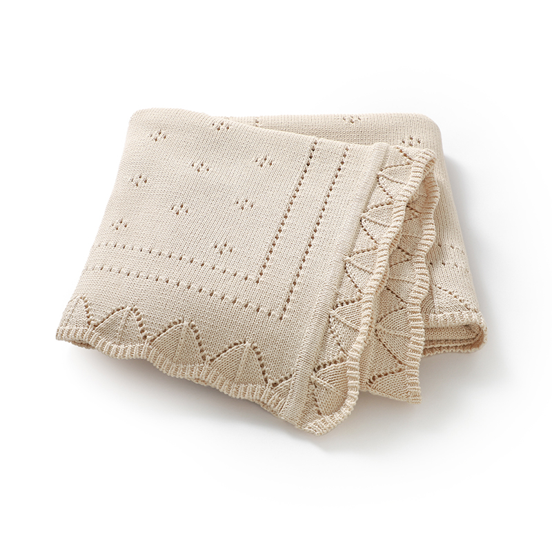 Baby Girl Nursery Quilt - بطانيات أطفال قطنية محبوكة 100*80 سم