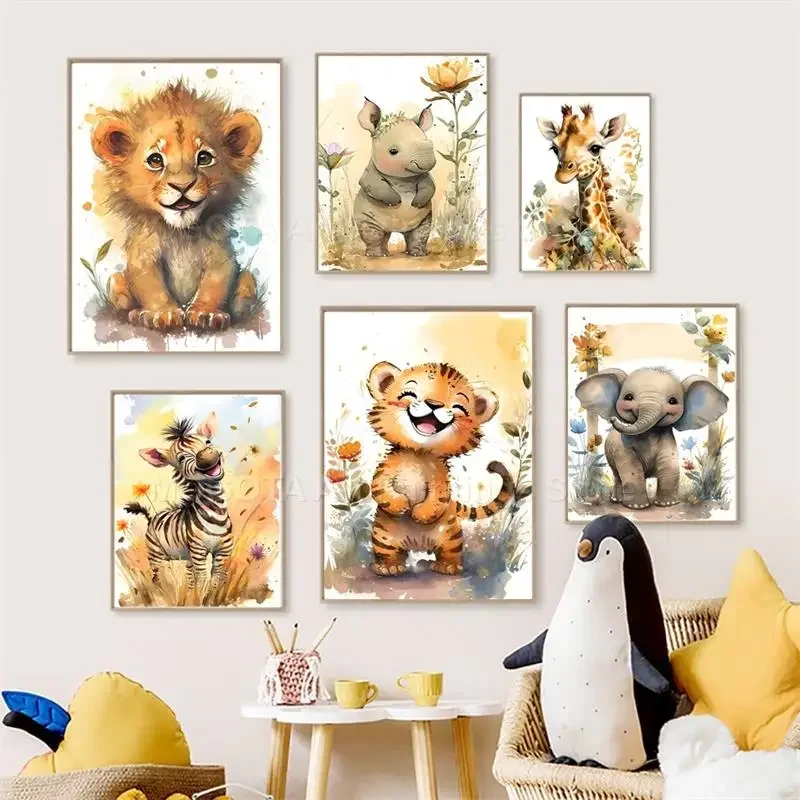 Baby Nursery Pictures - المائية الأسد الزرافة النمر الفيل زيبرا