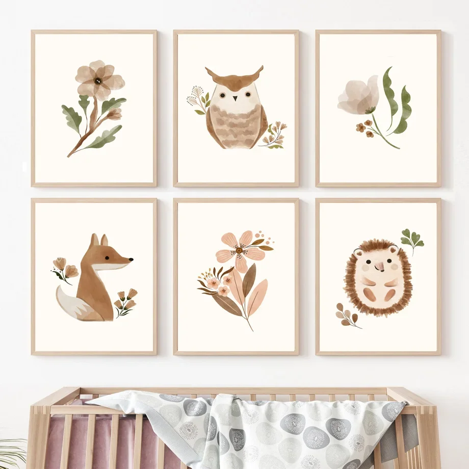 Baby Nursery Animal Theme - لوحات فنية جدارية لغرفة الأطفال بتصميم