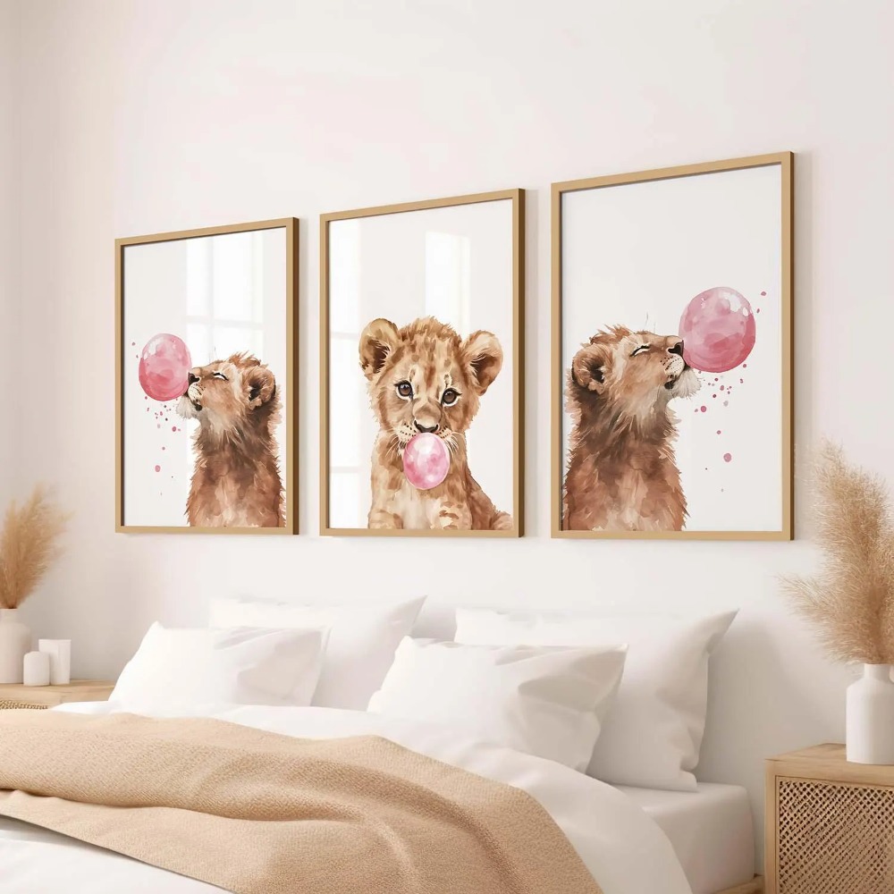 Baby Nursery Animal Theme - مجموعة لوحات جدارية لغرفة الأطفال بتصميم
