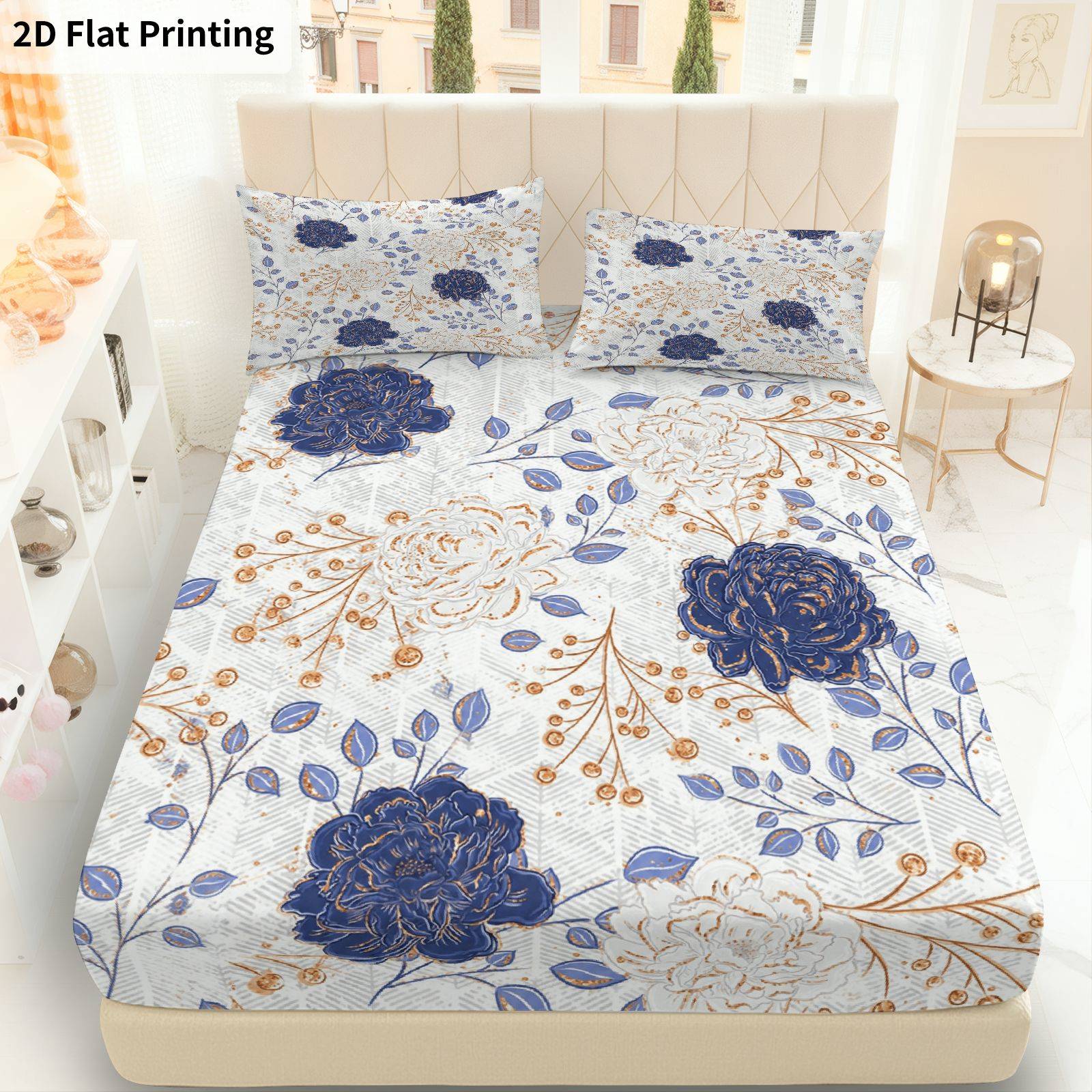 Baby Nursery Bedding - طقم ملاءات سرير مطبوعة بنقشة زهور