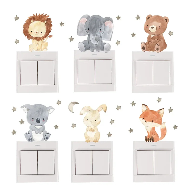 Baby Nursery Wall Decals - ملصقات جدارية على شكل حيوانات كرتونية