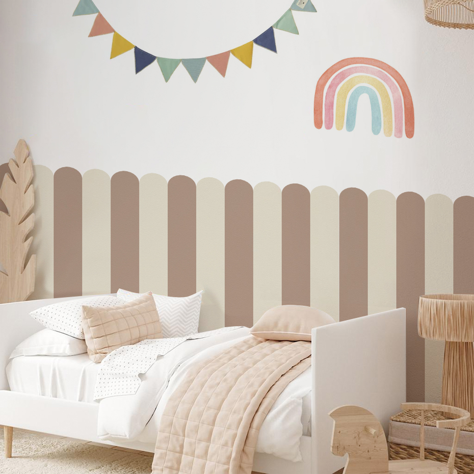 Baby Nursery Pictures - متعدد الألوان عمودي مخطط قوس خلفية