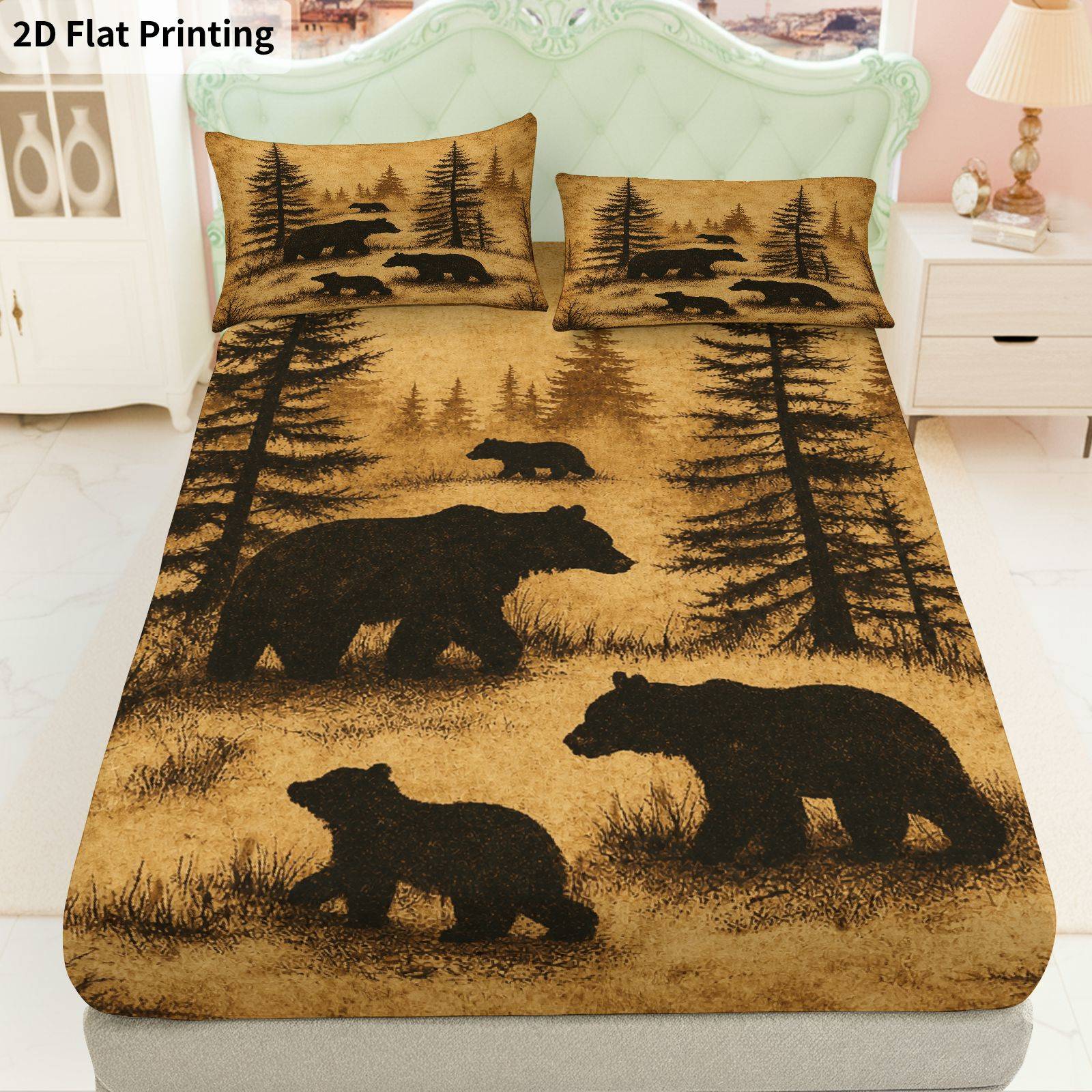 Baby Nursery Bedding - مجموعة أغطية سرير ليتل بير فورست