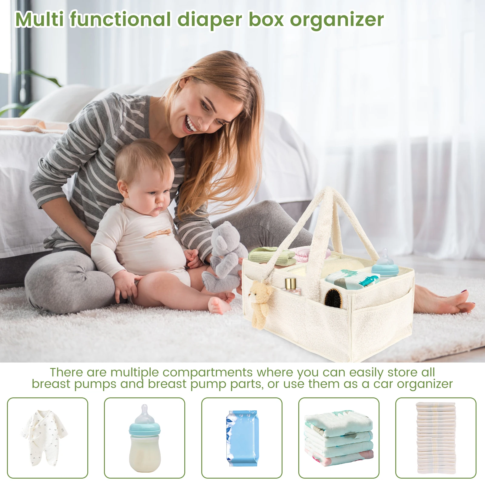 حقيبة حفاضات للأطفال، منظم حفا - مراجعة Diaper Caddy Organizer وسعره