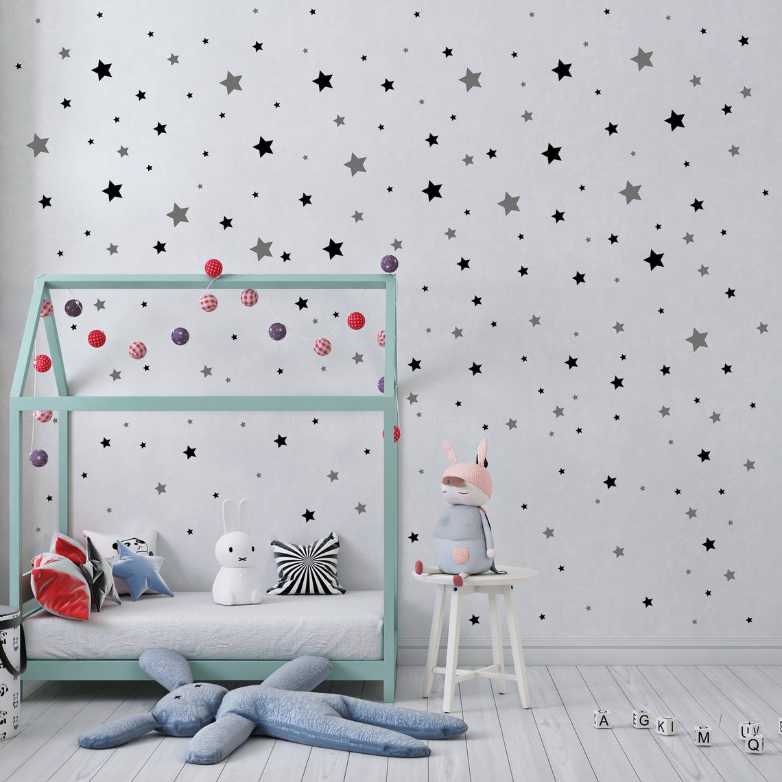 الكرتون 65 قطعة ستار الجدار مل - مراجعة Baby Nursery Wall Decals وسعره
