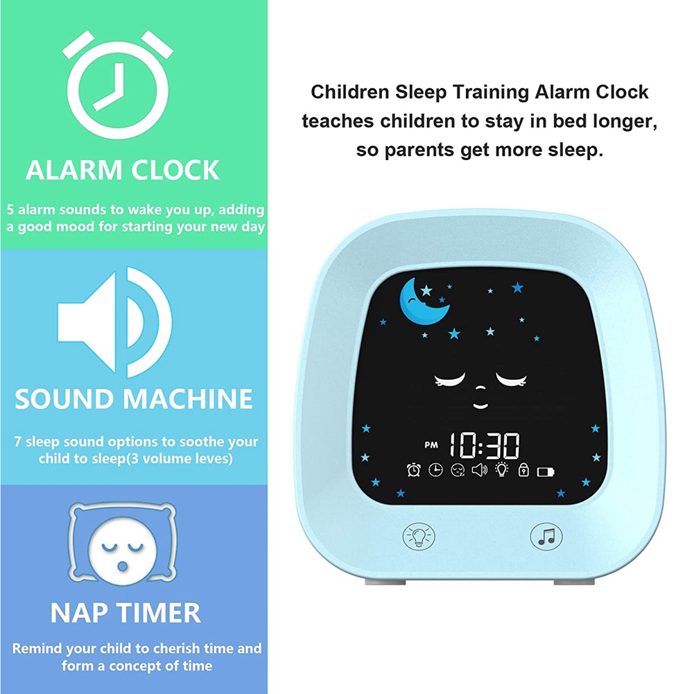 ساعة منبه A23E-1 للأطفال، ساعة - مراجعة Sound Sleep Trainer Clock وسعره
