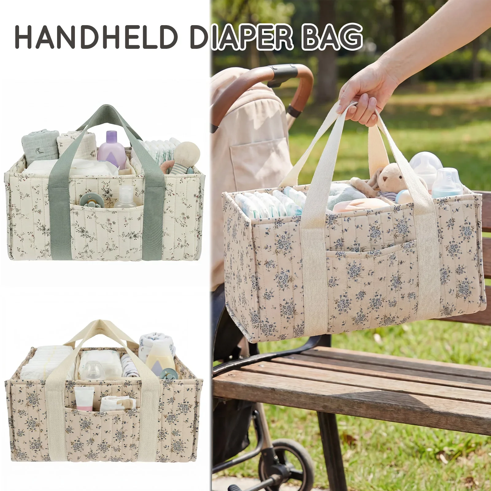 منظم حفاضات قابل للطي بنمط زهر - مراجعة Diaper Caddy Organizer وسعره