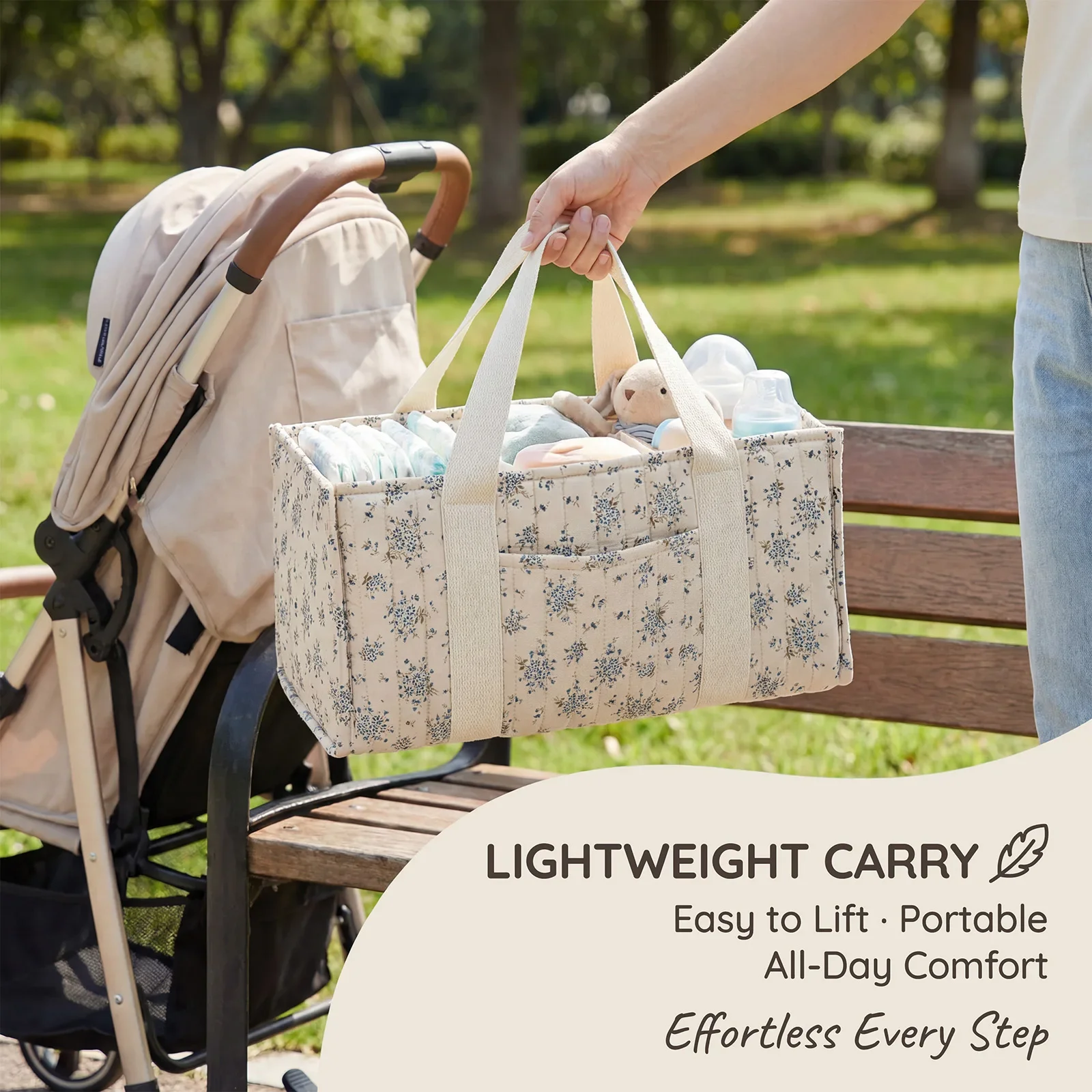 منظم حفاضات قابل للطي بنمط زهر - مراجعة Diaper Caddy Organizer وسعره