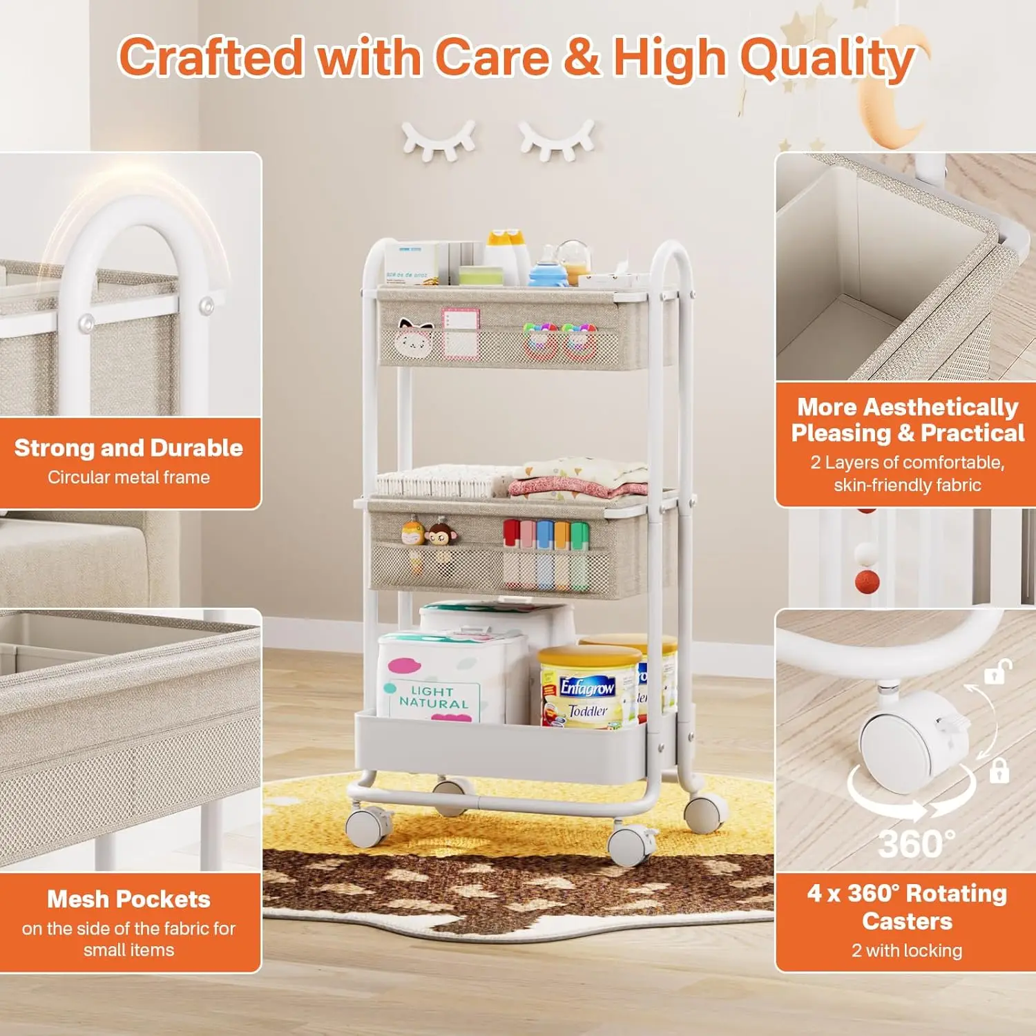 منظم حفاضات الأطفال بثلاث طبقا - مراجعة Diaper Caddy Organizer وسعره