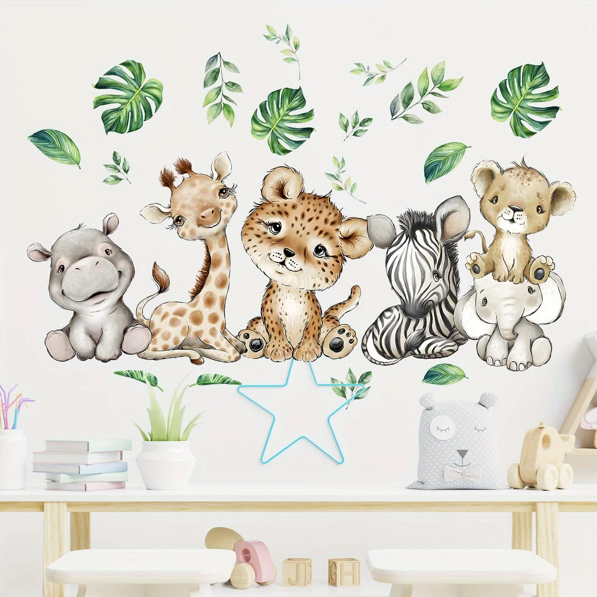 1 قطعة الكرتون لطيف فرس النهر  - مراجعة Baby Nursery Wall Decals وسعره