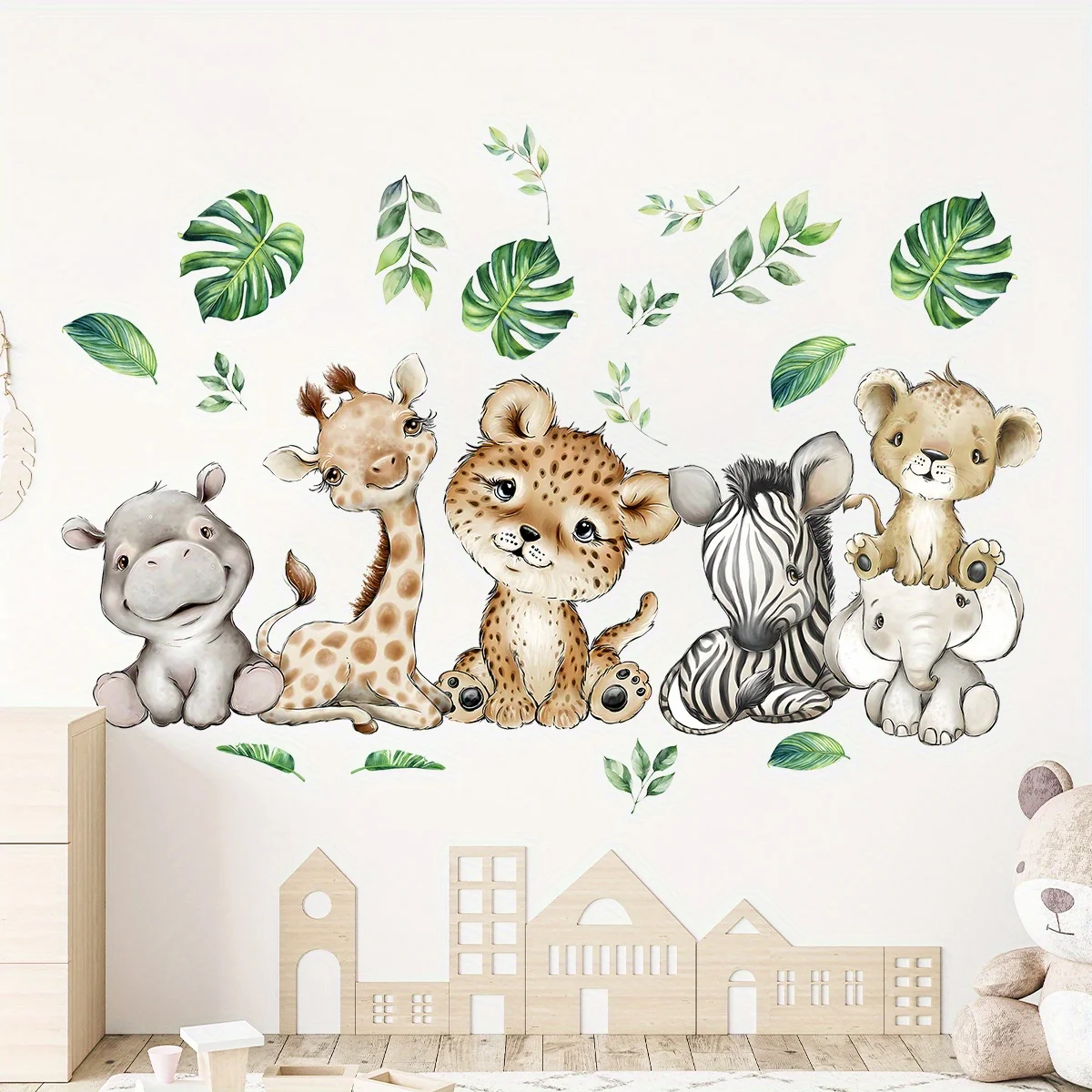 1 قطعة الكرتون لطيف فرس النهر  - مراجعة Baby Nursery Wall Decals وسعره