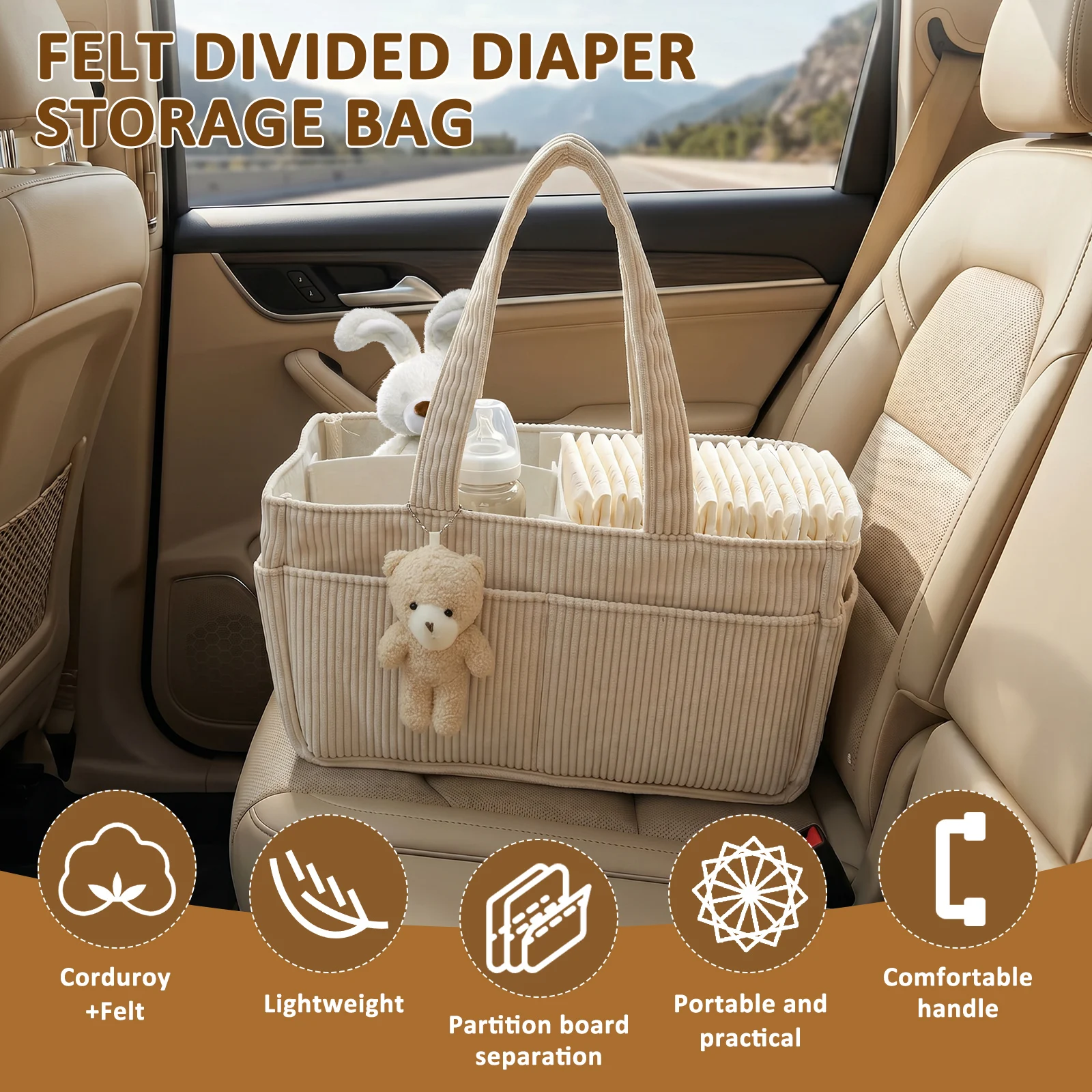 حقيبة سفر محمولة للأمهات، منظم - مراجعة Diaper Caddy Organizer وسعره