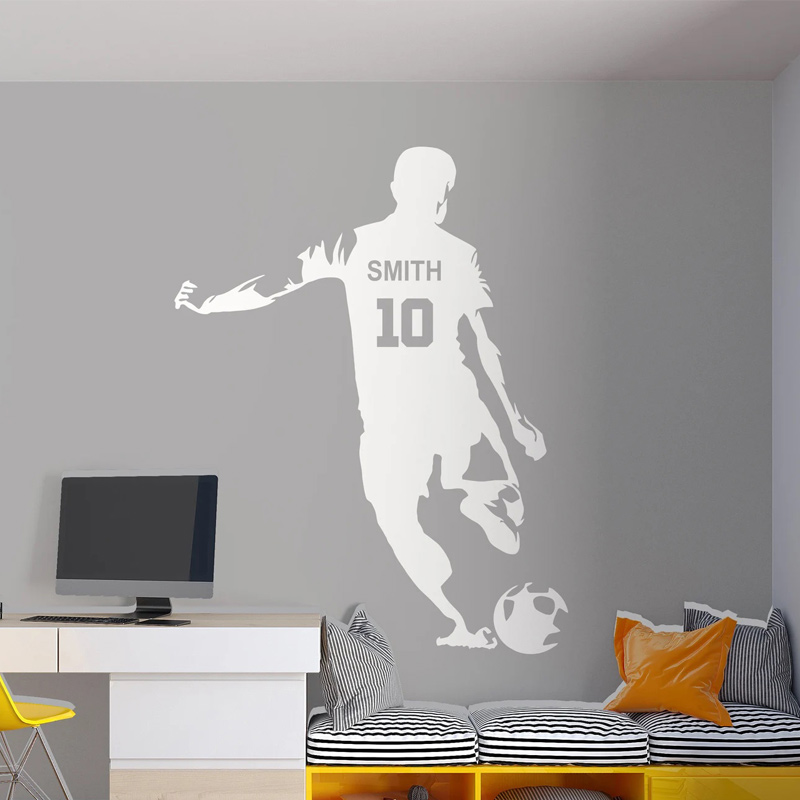 شخصية لاعب كرة القدم اسم ورقم  - مراجعة Baby Nursery Wall Decals وسعره