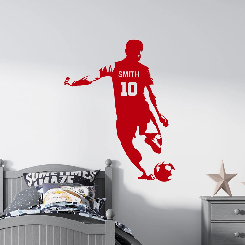 شخصية لاعب كرة القدم اسم ورقم  - مراجعة Baby Nursery Wall Decals وسعره