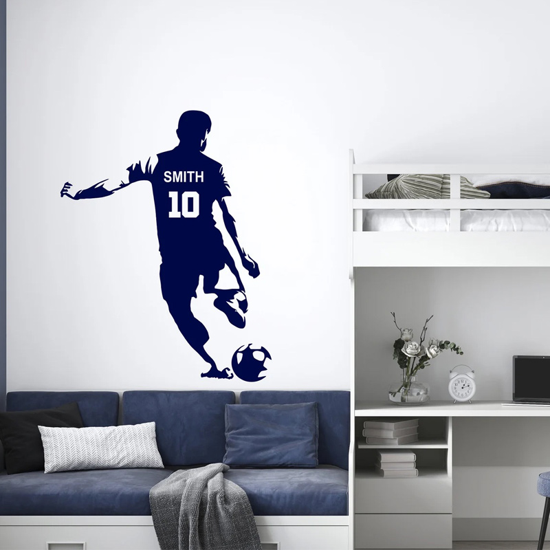 شخصية لاعب كرة القدم اسم ورقم  - مراجعة Baby Nursery Wall Decals وسعره