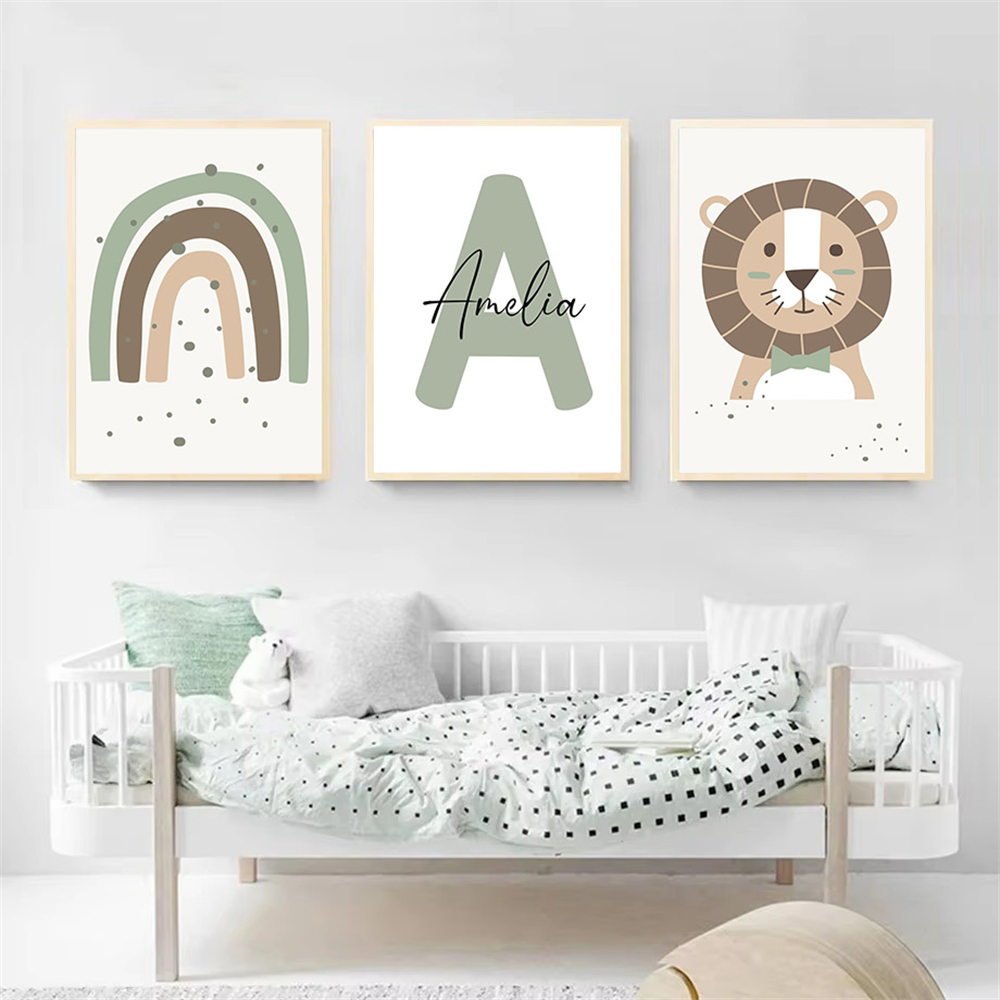 لوحة قماشية مطبوعة على شكل أسد - مراجعة Baby Nursery Green وسعره