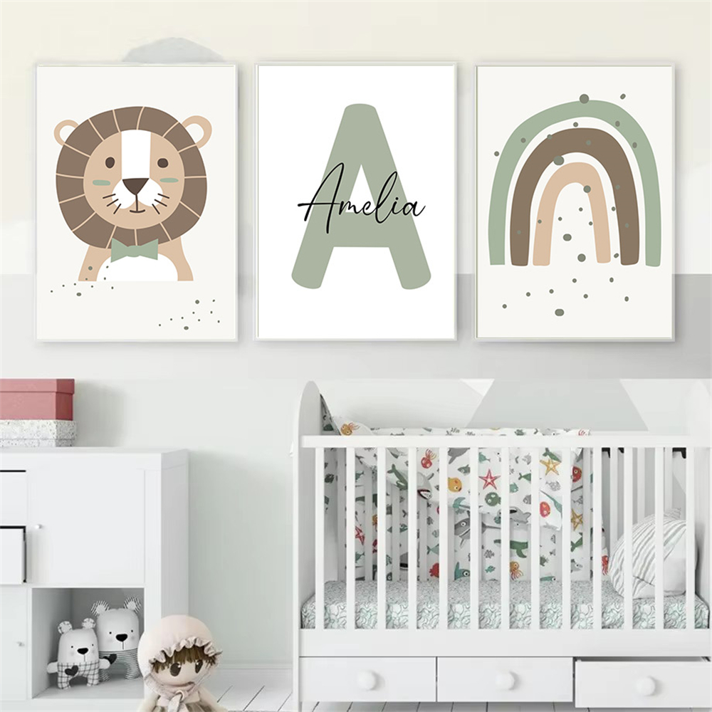 لوحة قماشية مطبوعة على شكل أسد - مراجعة Baby Nursery Green وسعره
