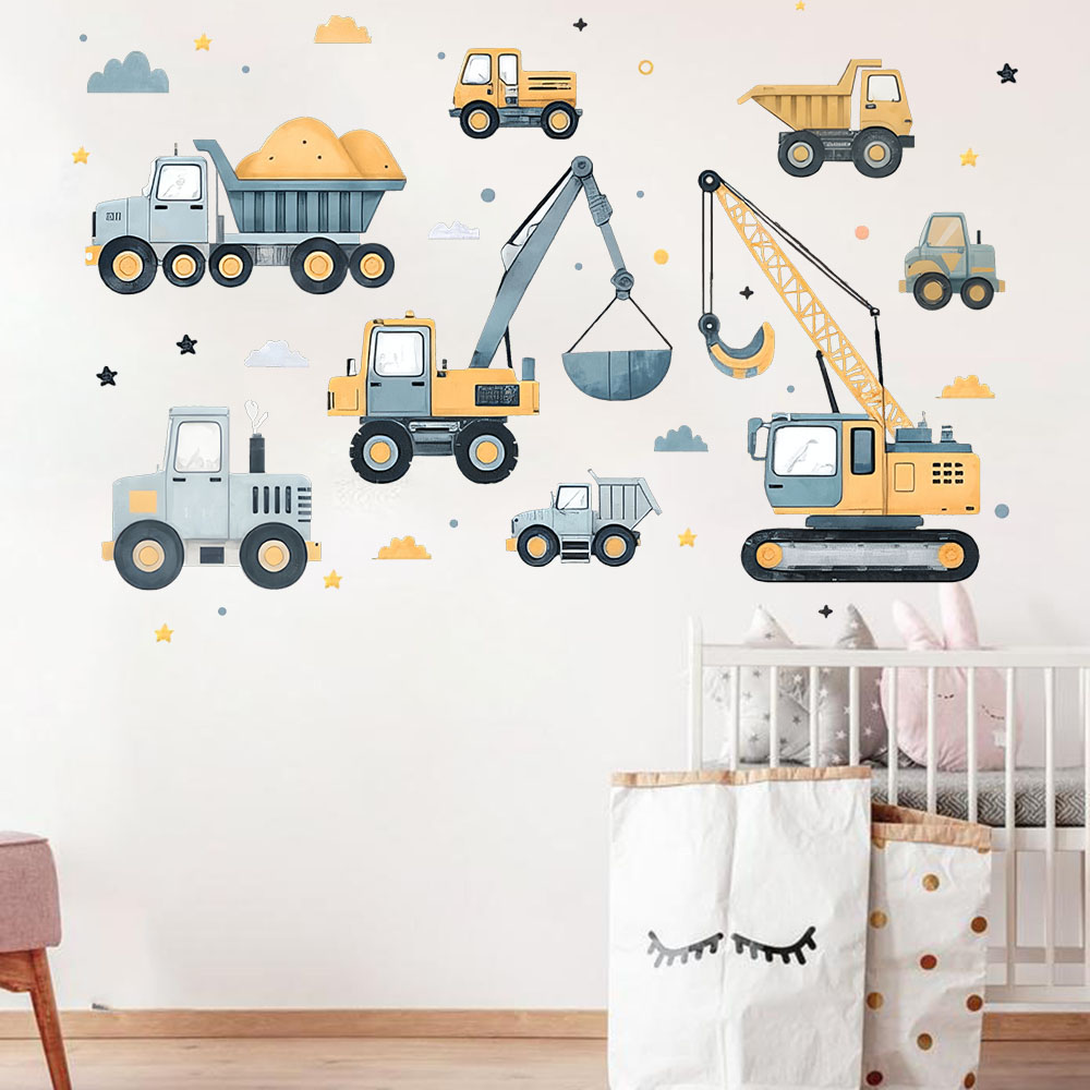 مجموعة مركبات حفارة كرتونية مل - مراجعة Baby Nursery Wall Decals وسعره