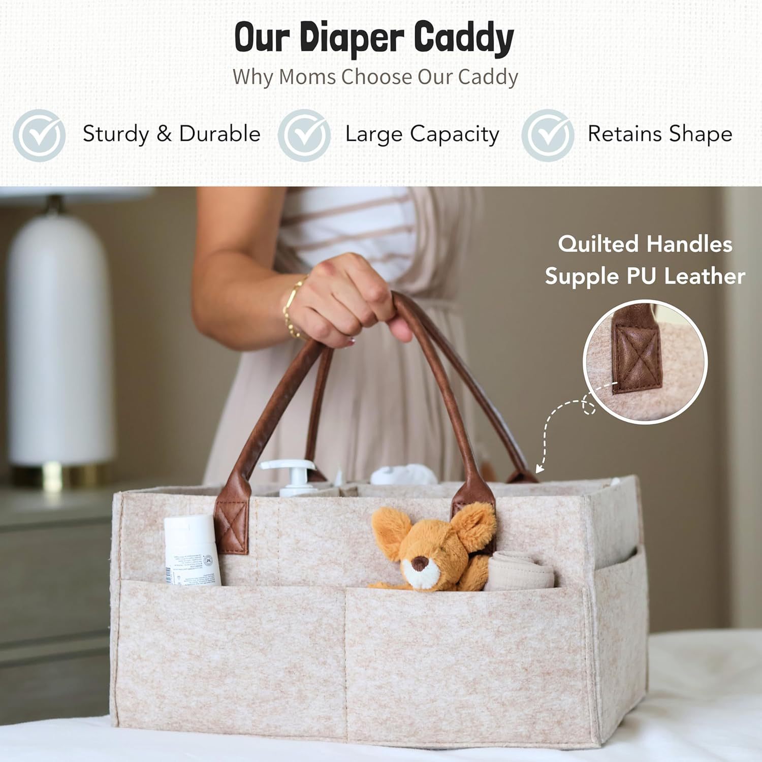 سلة تخزين من اللباد لغرفة الأط - مراجعة Diaper Caddy Organizer وسعره