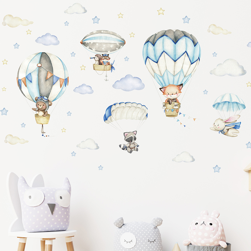 ملصقات حائط على شكل منطاد الهو - مراجعة Baby Nursery Wall Decals وسعره