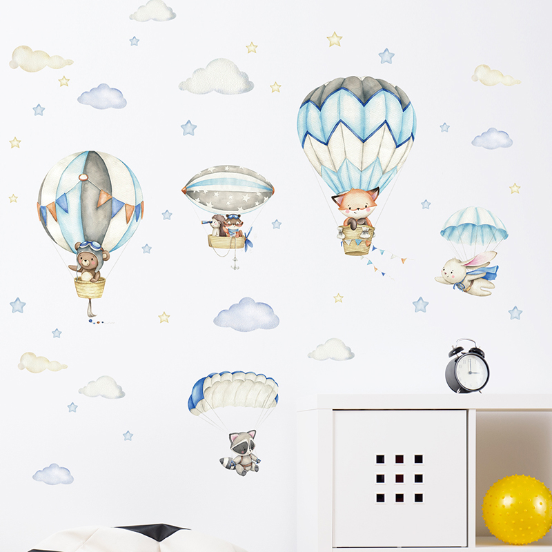 ملصقات حائط على شكل منطاد الهو - مراجعة Baby Nursery Wall Decals وسعره