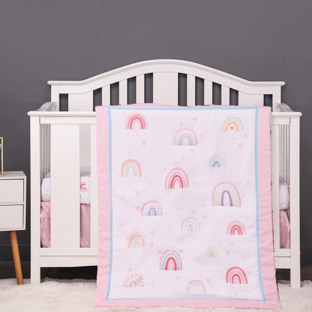 3 قطعة قوس قزح الطفل الرضيع سر - مراجعة Baby Nursery Bedding وسعره