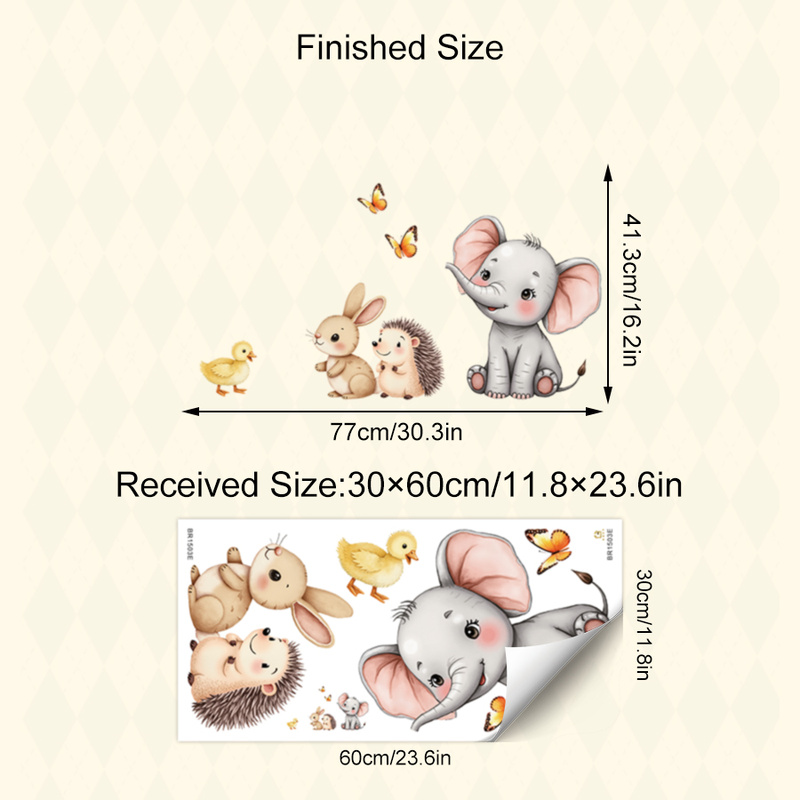 ملصق حائط على شكل حيوانات كرتو - مراجعة Baby Nursery Wall Decals وسعره