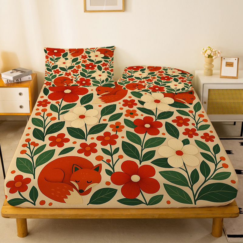 غطاء سرير مزخرف بنقشة ثعلبين ص - مراجعة Baby Nursery Bedding وسعره