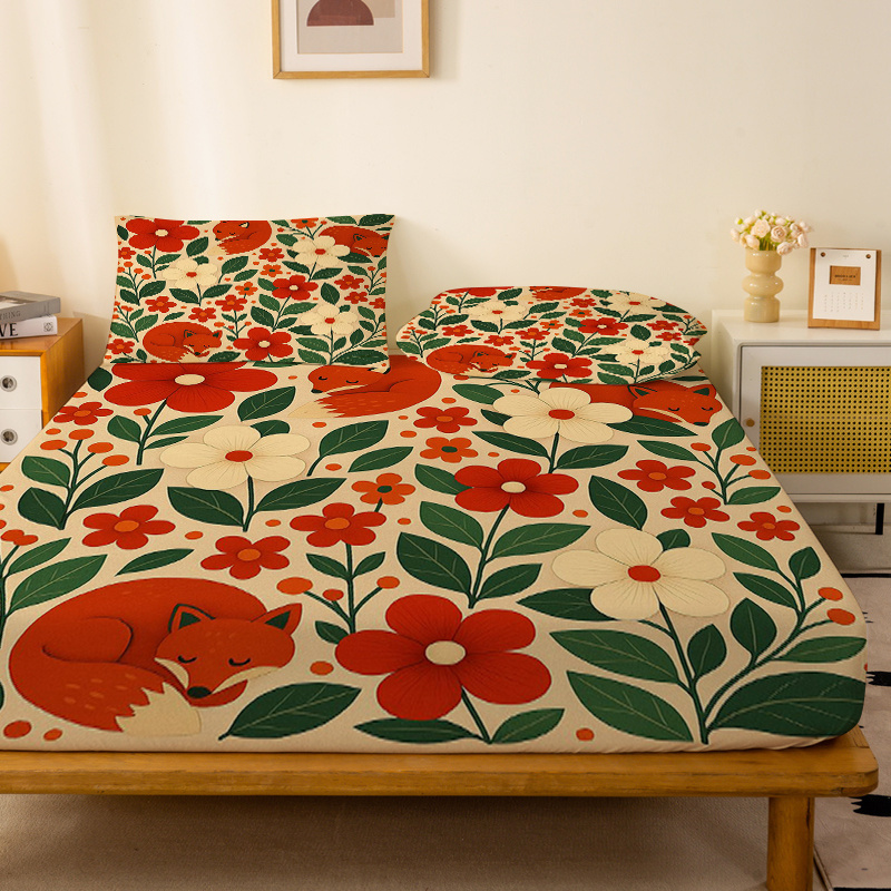 غطاء سرير مزخرف بنقشة ثعلبين ص - مراجعة Baby Nursery Bedding وسعره
