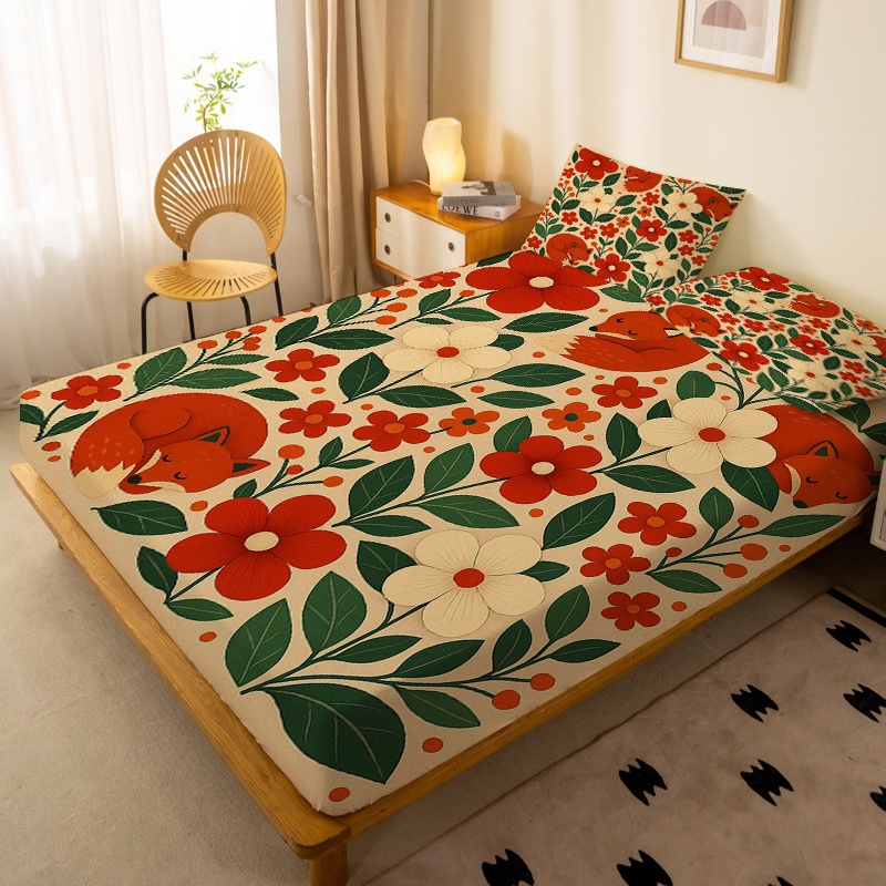 غطاء سرير مزخرف بنقشة ثعلبين ص - مراجعة Baby Nursery Bedding وسعره