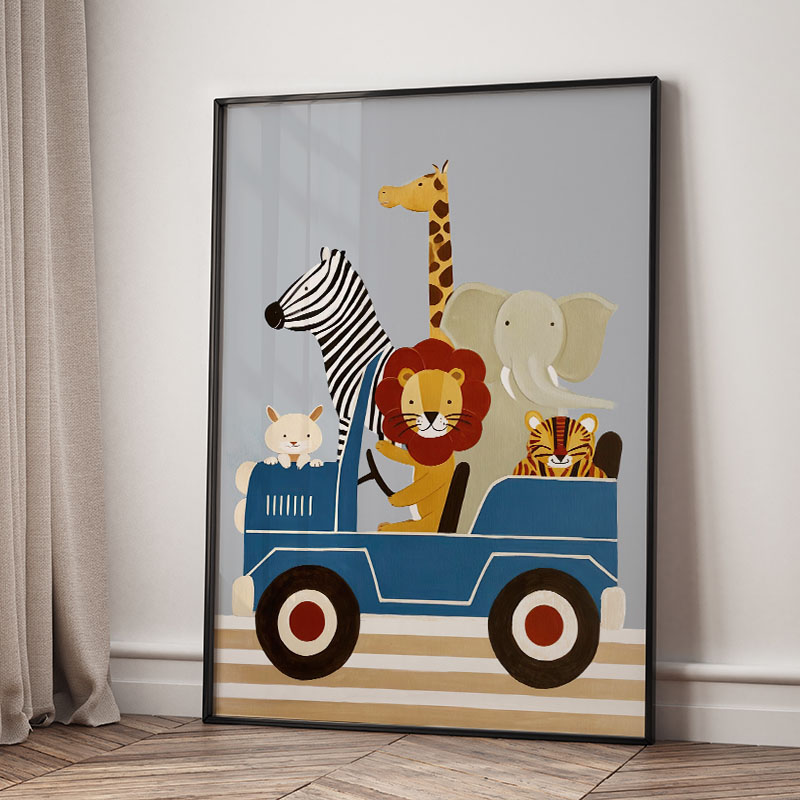 لوحات فنية كرتونية مضحكة لحيوا - مراجعة Baby Nursery Pictures وسعره