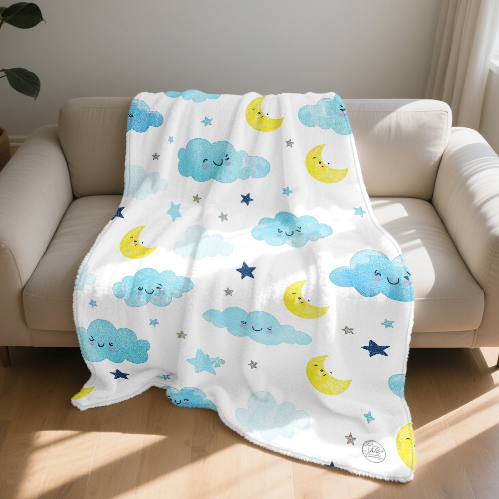 بطانية لطيفة بتصميم سحابة وقمر - مراجعة Baby Nursery Bedding وسعره