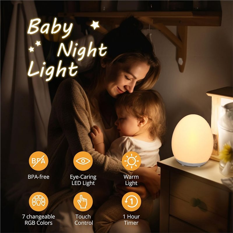 مصباح ليلي LED على شكل بيضة من - مراجعة Baby Nursery Hours وسعره