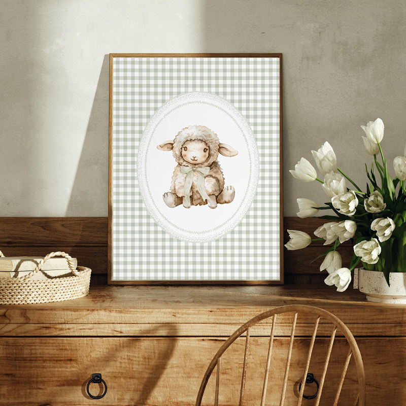 لوحة قماشية مطبوعة بتصميم عتيق - مراجعة Baby Nursery Green وسعره