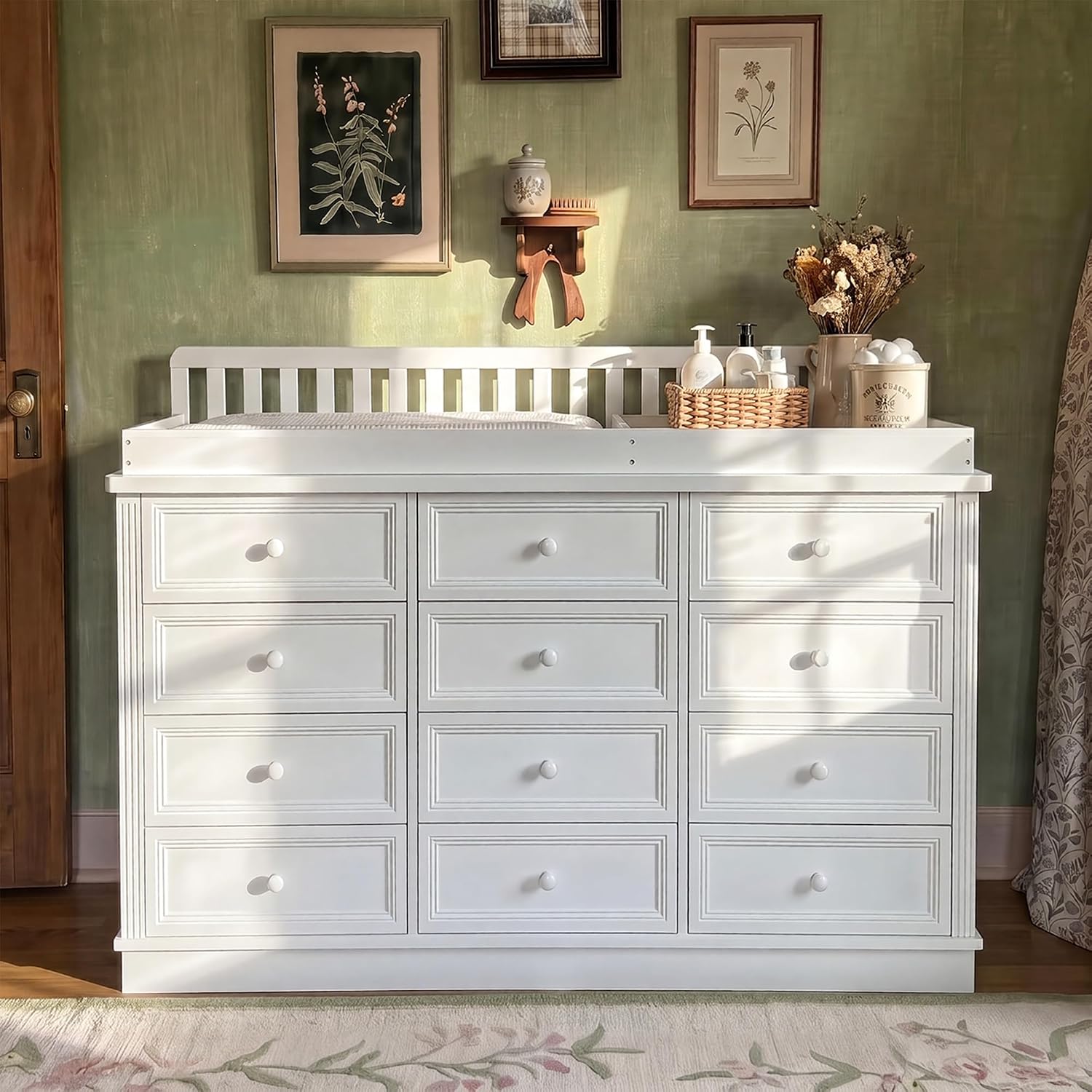 طاولة تغيير حفاضات الأطفال، خز - مراجعة Baby Nursery Drawers وسعره