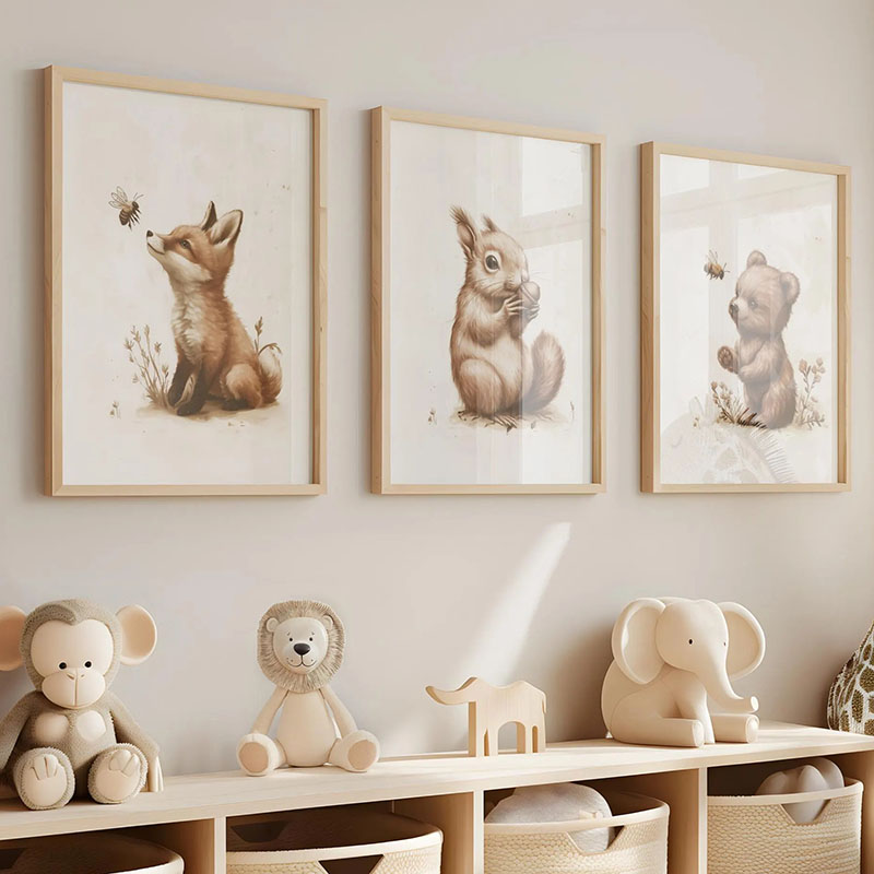 ملصقات حائط على شكل دب وأرنب و - مراجعة Baby Nursery Pictures وسعره