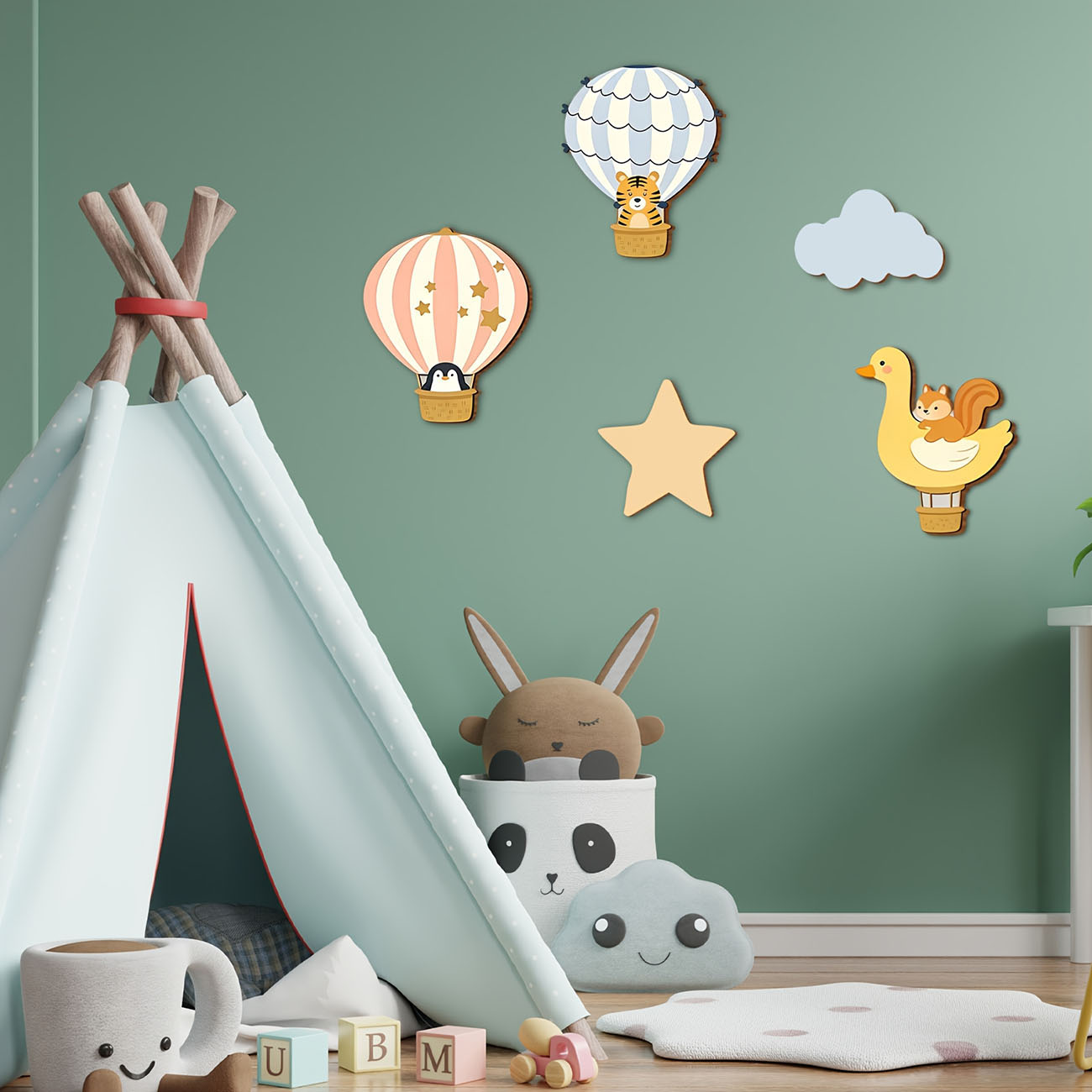5 قطع من ملصقات الحائط الخشبية - مراجعة Baby Nursery Wall Decals وسعره